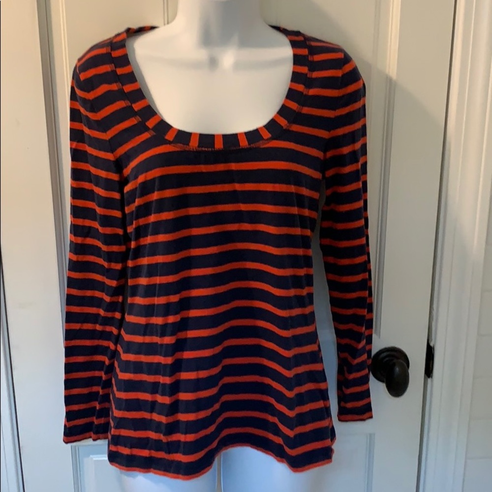 Boden blue & red stripe shirt